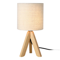 Lampada da Tavolo Koblenz con Struttura a Treppiede in Legno - Beige lux.pro
