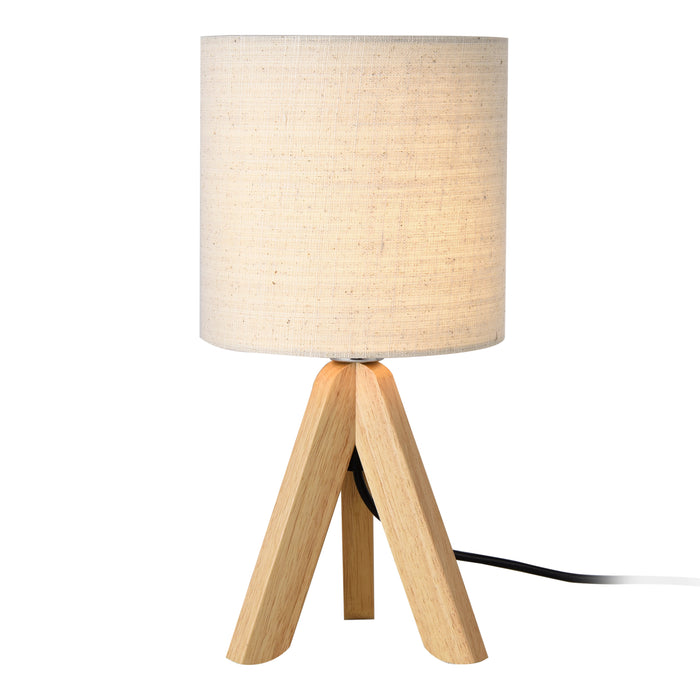 Lampada da Tavolo Koblenz con Struttura a Treppiede in Legno - Beige lux.pro
