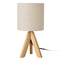 Lampada da Tavolo Koblenz con Struttura a Treppiede in Legno - Beige lux.pro