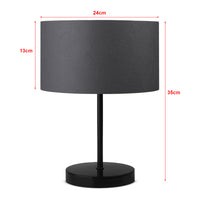 Lampada da Comodino 'Margate' Lampada da Tavolo con Paralume in PVC e Stelo in Metallo - Antracite - lux.pro