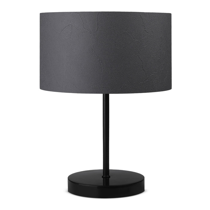 Lampada da Comodino 'Margate' Lampada da Tavolo con Paralume in PVC e Stelo in Metallo - Antracite - lux.pro