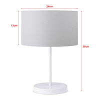 Lampada da Comodino 'Margate' Lampada da Tavolo con Paralume in PVC e Stelo in Metallo - Bianco - lux.pro