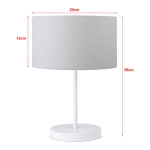 Lampada da Comodino 'Margate' Lampada da Tavolo con Paralume in PVC e Stelo in Metallo - Bianco - lux.pro