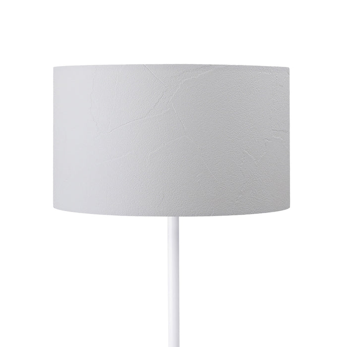 Lampada da Comodino 'Margate' Lampada da Tavolo con Paralume in PVC e Stelo in Metallo - Bianco - lux.pro