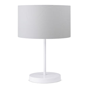 Lampada da Comodino 'Margate' Lampada da Tavolo con Paralume in PVC e Stelo in Metallo - Bianco - lux.pro
