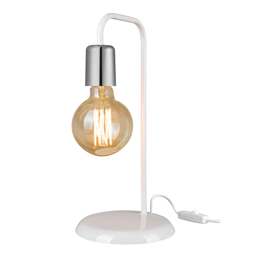 Lampada da Tavolo 'Lancaster' Lampada da Comodino Senza Paralume - Bianco/Cromo [lux.pro]