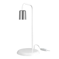 Lampada da Tavolo 'Lancaster' Lampada da Comodino Senza Paralume - Bianco/Cromo [lux.pro]