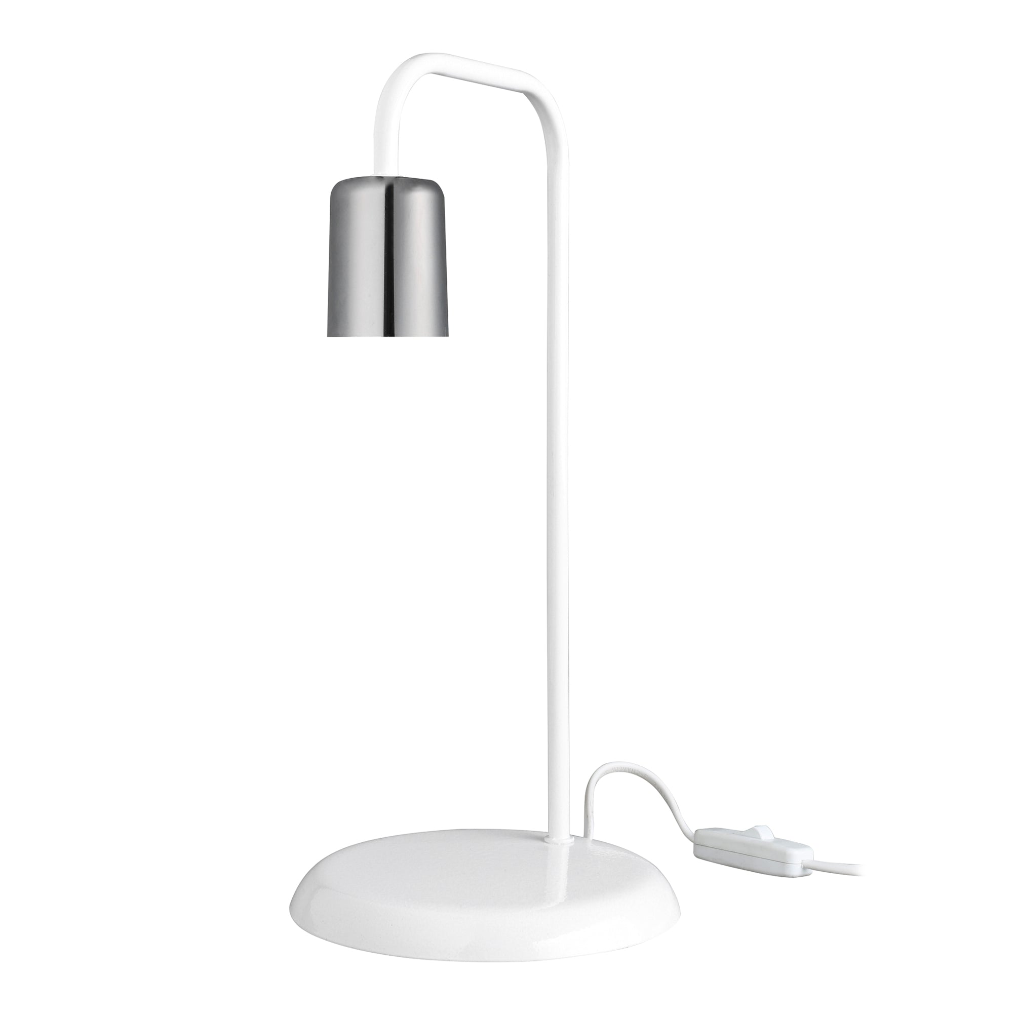 Lampada da Tavolo 'Lancaster' Lampada da Comodino Senza Paralume - Bianco/Cromo [lux.pro]