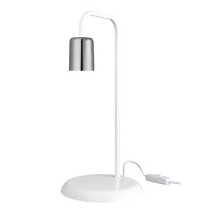 Lampada da Tavolo 'Lancaster' Lampada da Comodino Senza Paralume - Bianco/Cromo [lux.pro]