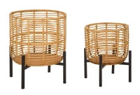 Portavasi Rattan Coppia cm Ø 41X47-33X39