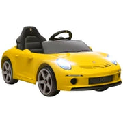 Auto Elettrica per Bambini con Telecomando, Musica, Clacson, USB, Cintura di Sicurezza, per 3-5 Anni, Giallo
