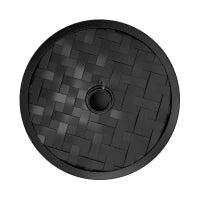 Outusnny Base per Ombrellone da 18 kg con Manovella Girevole, in Acciaio, HDPE e Cemento, Ø45x36 cm, Nero