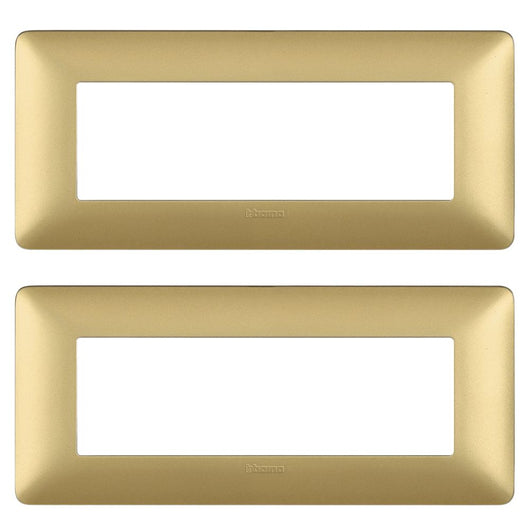 Bticino matix placca 6 posti tecnopolimero colorata am4806 pezzi 2 *** colore oro gold, confezione 1