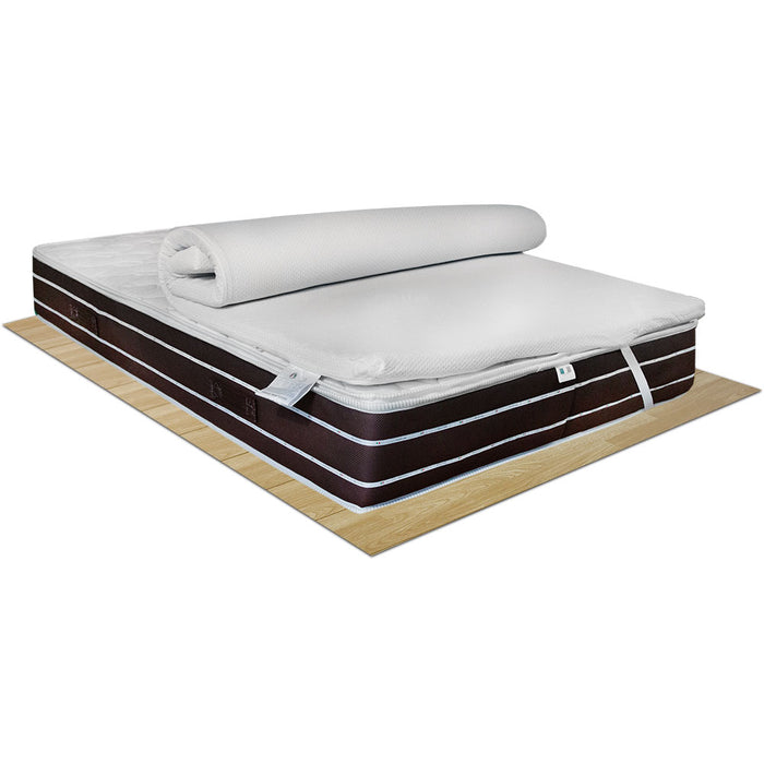 Topper memory fresh rinfrescante multionda per materasso piazza e mezza 140x190, sfoderabile - Comprarredo