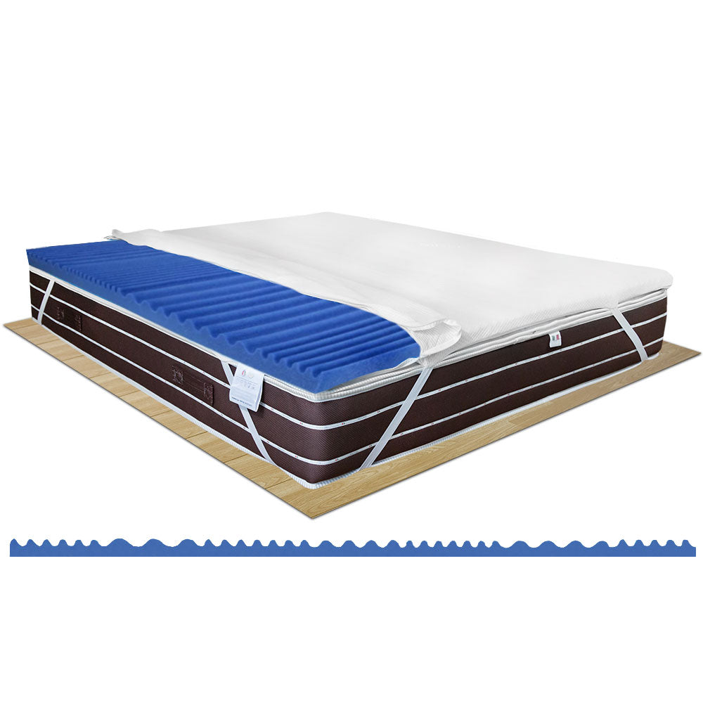 Topper memory fresh rinfrescante multionda per materasso matrimoniale 160x200, sfoderabile - Comprarredo