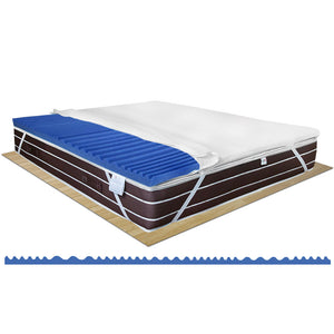 Topper memory fresh rinfrescante multionda per materasso matrimoniale 160x200, sfoderabile - Comprarredo