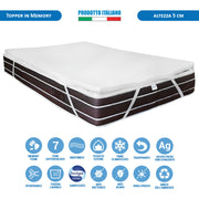 Topper memory fresh rinfrescante multionda per materasso piazza e mezza 140x200, sfoderabile - Comprarredo