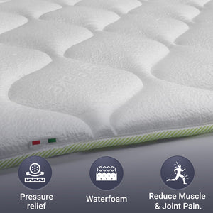 The White Stone Topper Rinfrescante Singolo con Elastici | Correttore Materasso 200 x 200 | Tecnologia Cooler e Proprietà Ortopediche | Altezza 4 cm