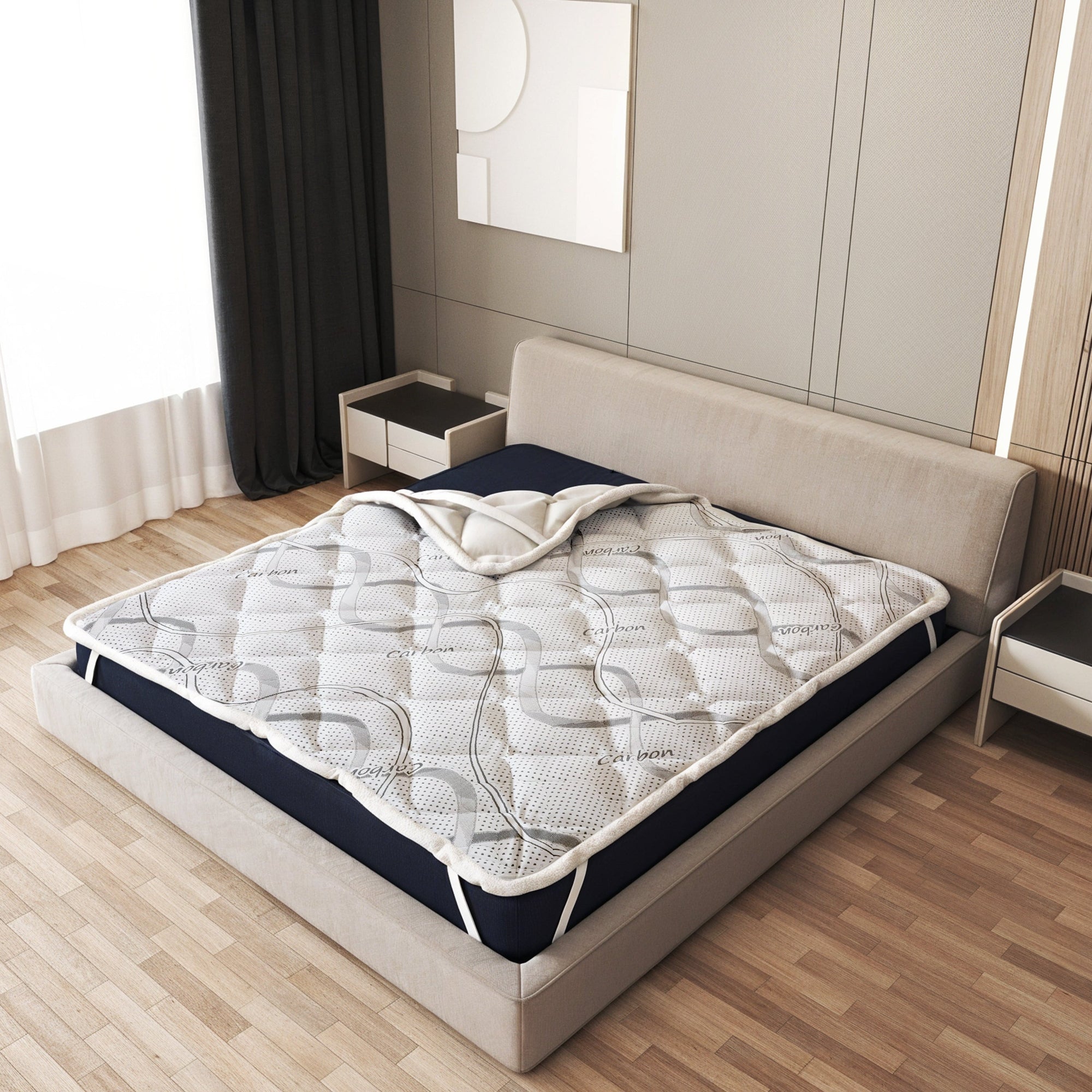 The White Stone Topper 160 x 190 cm | Correttore Materasso Ergonomico | Imbottitura Ovatta Soft | Altezza 5 cm | Tessuto Traspirante, Anallergico e Antiacaro