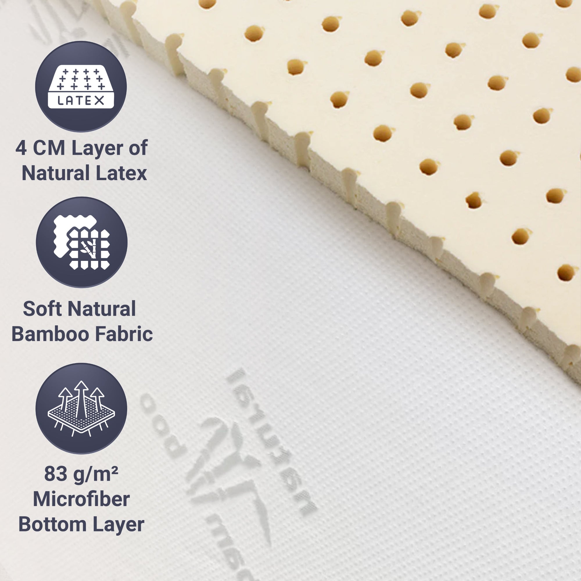 The White Stone Topper 135 x 190 cm | Correttore Materasso Ergonomico | Imbottitura in Ovatta Soft | Altezza 5 cm | Tessuto Traspirante e Antiacaro