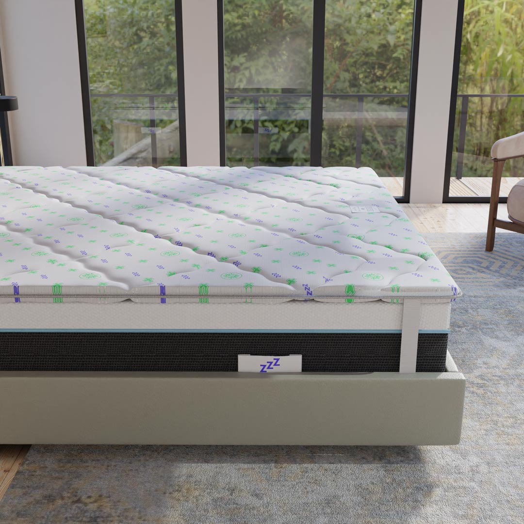 Topper matrimoniale antivirale 160x190cm; Memory foam alto 5 cm; lavabile; Stop ai batteri; Fibra super soft; detraibile