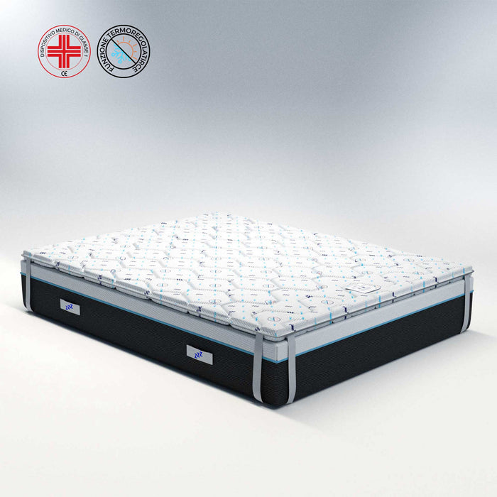 Topper singolo in memory TERMOREGOLATORE 80x200cm; Memory foam alto 5 cm; rinfrescante; antisudorazione; lavabile; detraibile