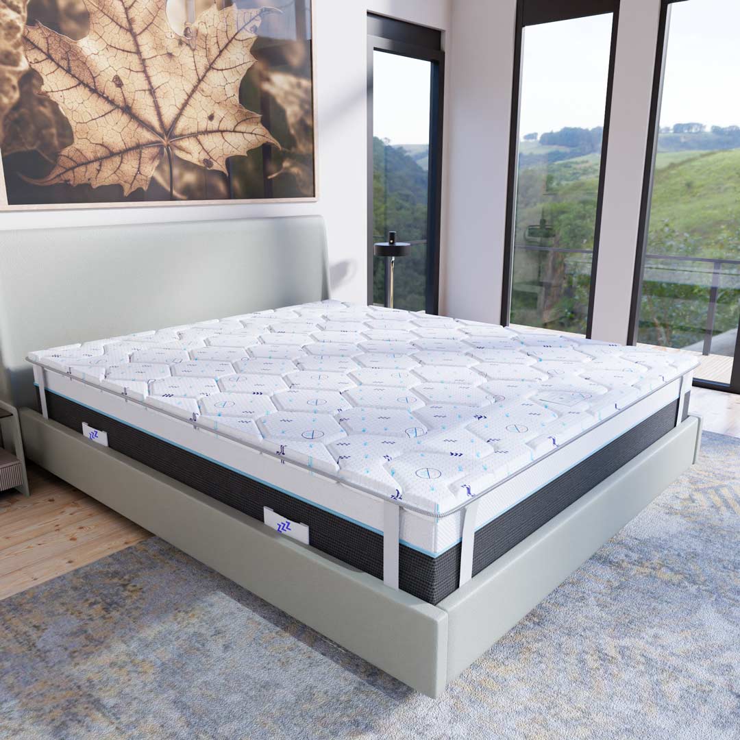 Topper matrimoniale in memory TERMOREGOLATORE 140x200cm; Memory foam alto 5 cm; rinfrescante; antisudorazione; lavabile; detraibile