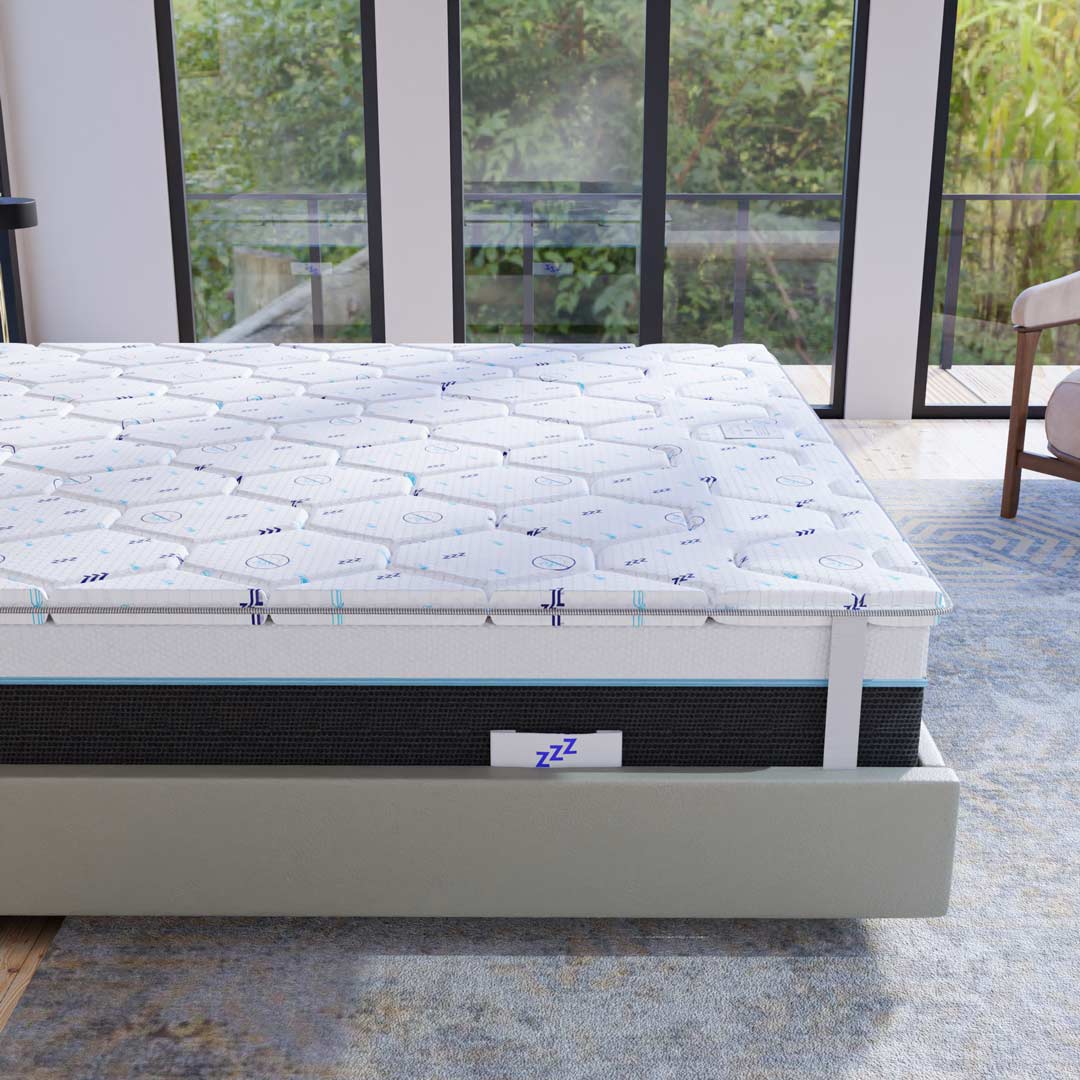 Topper matrimoniale in memory TERMOREGOLATORE 140x190cm; Memory foam alto 5 cm; rinfrescante; antisudorazione; lavabile; detraibile