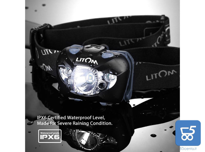 Torcia Frontale a LED Bianco Rosso con Controllo Gesture Luce per Casco Escursionismo