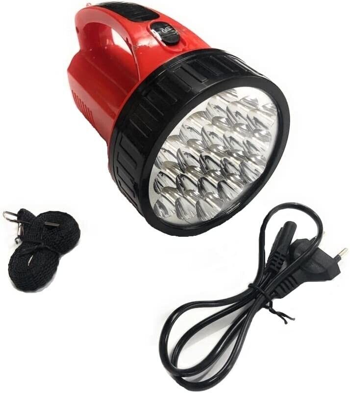 Torcia a 19 LED ricaricabile alta luminosità con fascio luce diretto e intenso