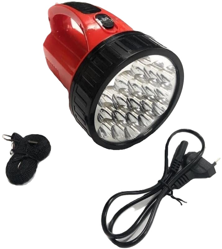 Torcia a 19 LED ricaricabile alta luminosità con fascio luce diretto e intenso