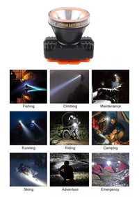 Torcia frontale a led ricaricabile subacquea waterproof immersioni 50mt AB-Z990