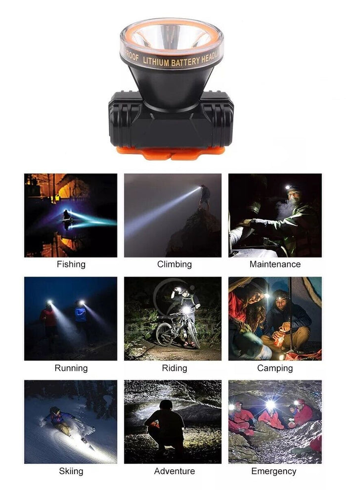 Torcia frontale a led ricaricabile subacquea waterproof immersioni 50mt AB-Z990