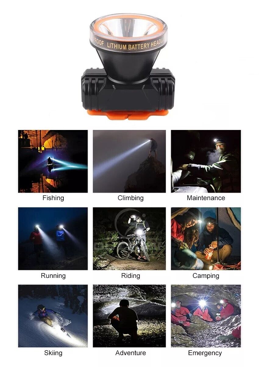 Torcia frontale a led ricaricabile subacquea waterproof immersioni 50mt AB-Z990