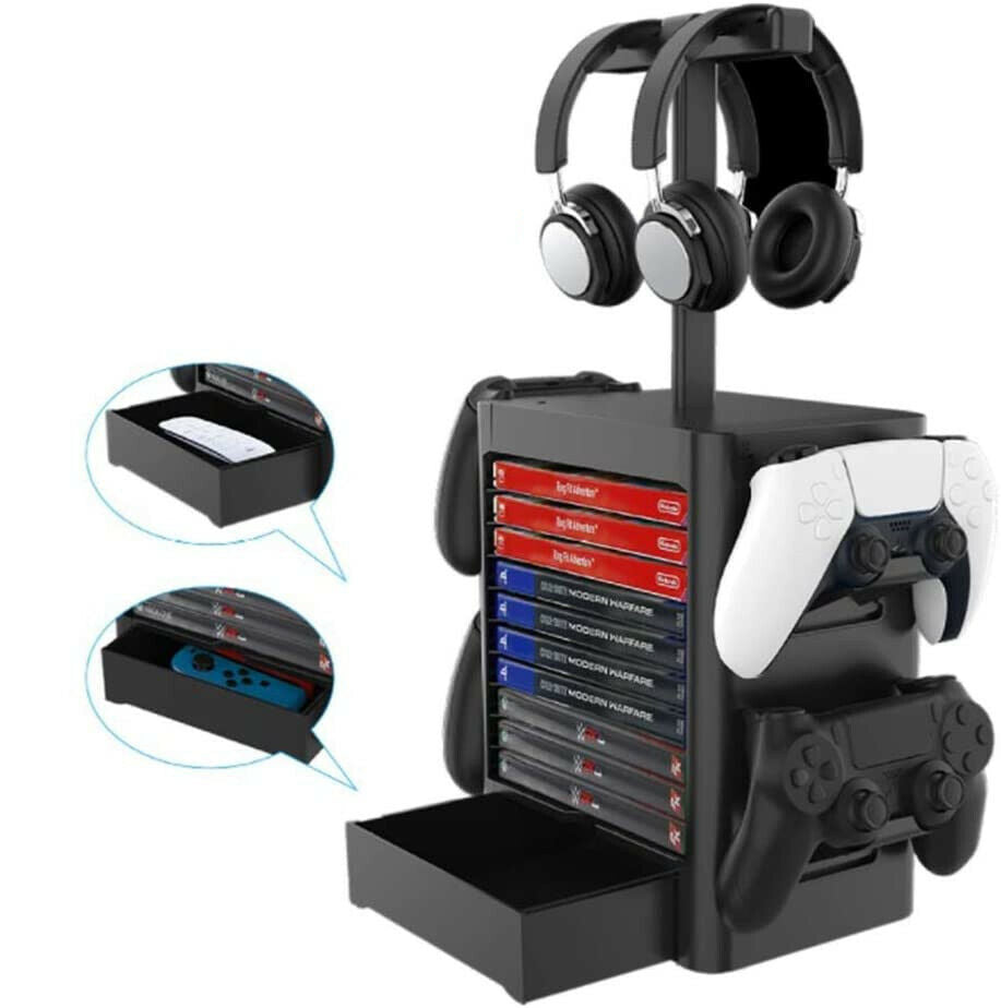 Torre porta giochi PS4 PS5 XBOX CD cuffie joystick HD3450
