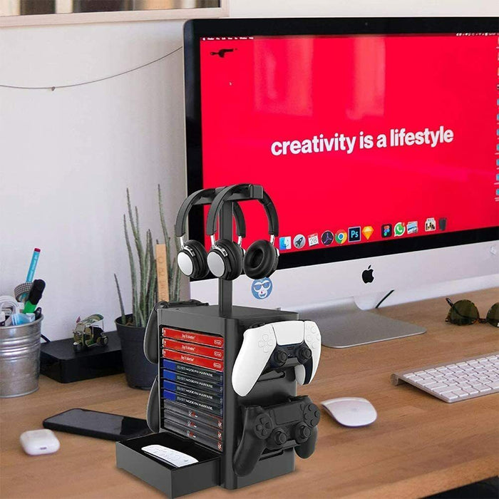 Torre porta giochi PS4 PS5 XBOX CD cuffie joystick HD3450