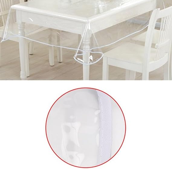 Tovaglia Trasparente per Tavolo 140x160 cm Copritavolo in PVC Impermeabile Antimacchia 3283405