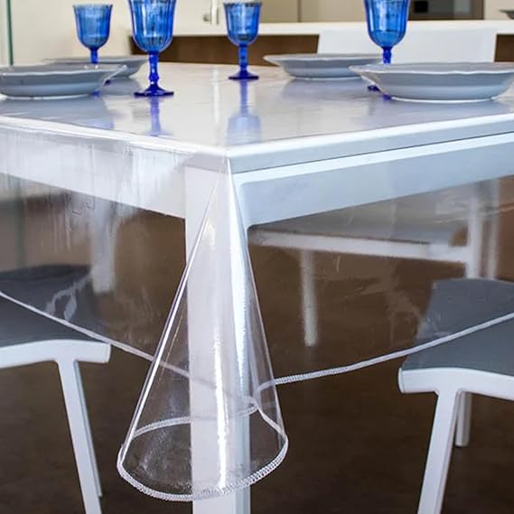 Tovaglia Trasparente per Tavolo 140x160 cm Copritavolo in PVC Impermeabile Antimacchia 3283405