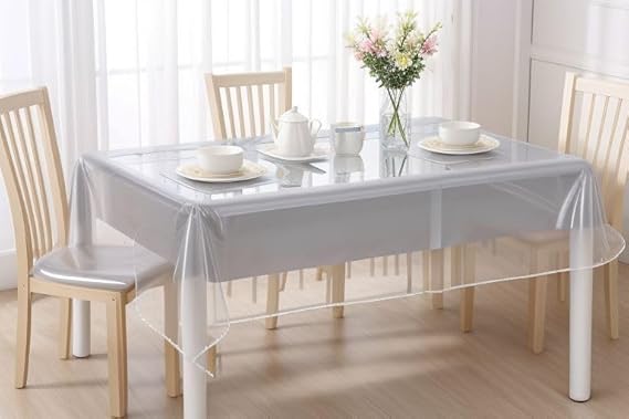 Tovaglia Trasparente per Tavolo 140x160 cm Copritavolo in PVC Impermeabile Antimacchia 3283405