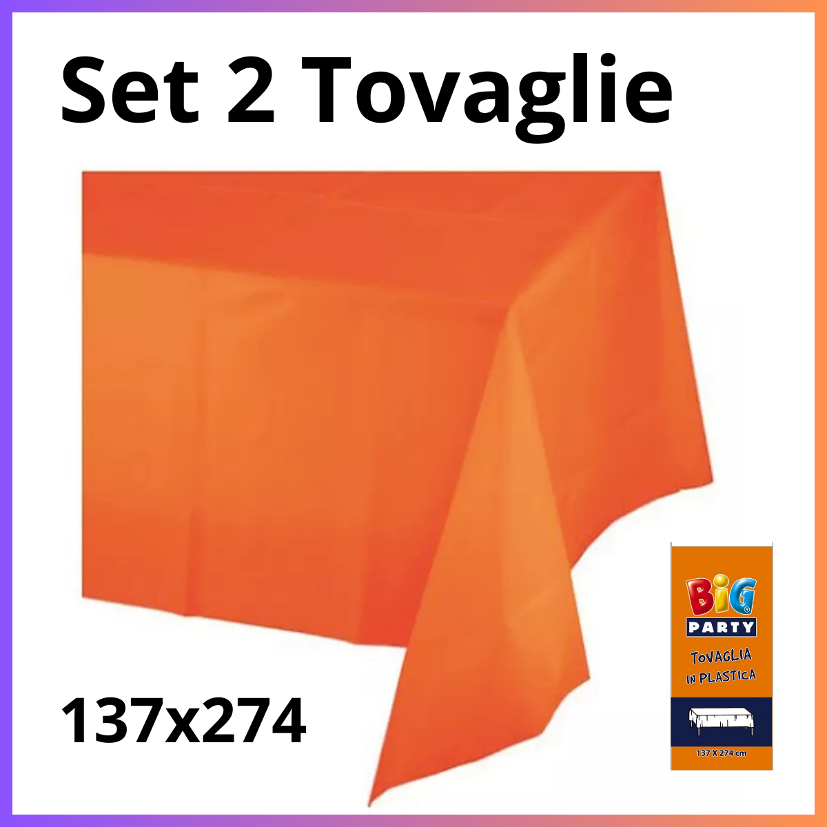 Set 2 tovaglia plastica arancione party festa di compleanno halloween pasqua buffet tovaglie antimacchia
