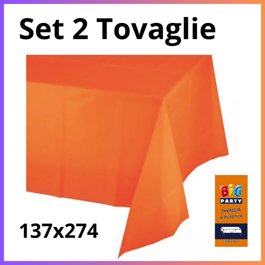 Set 2 tovaglia plastica arancione party festa di compleanno halloween pasqua buffet tovaglie antimacchia