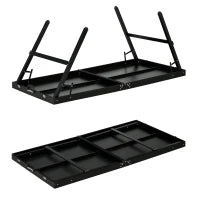 Tavolo Ping Pong Pieghevole con Maniglia da Trasporto, in Alluminio e Legno, 152x76x72 cm, Nero