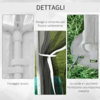 Gazebo da Giardino 4x3 m con Zanzariera e 2 Ingressi, in Metallo e PE, Bianco e Nero