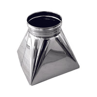 Tramoggia quadro x-tondo canna fumaria  DN 130 tubo acciaio inox 316