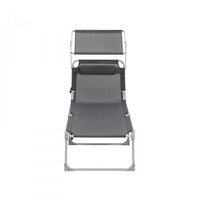 Lettino prendisole modello grande cm 200 portata 150 kg con schienale poggiatesta e ombrellone reclinabile pieghevole per giardino antracite 12_0001107