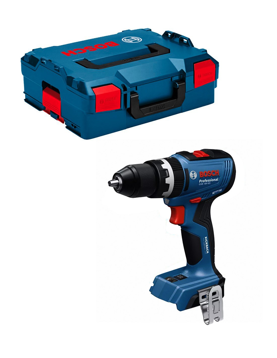 Trapano a Percussione BOSCH GSB 18V-65 (Solo corpo + L-Boxx 136)