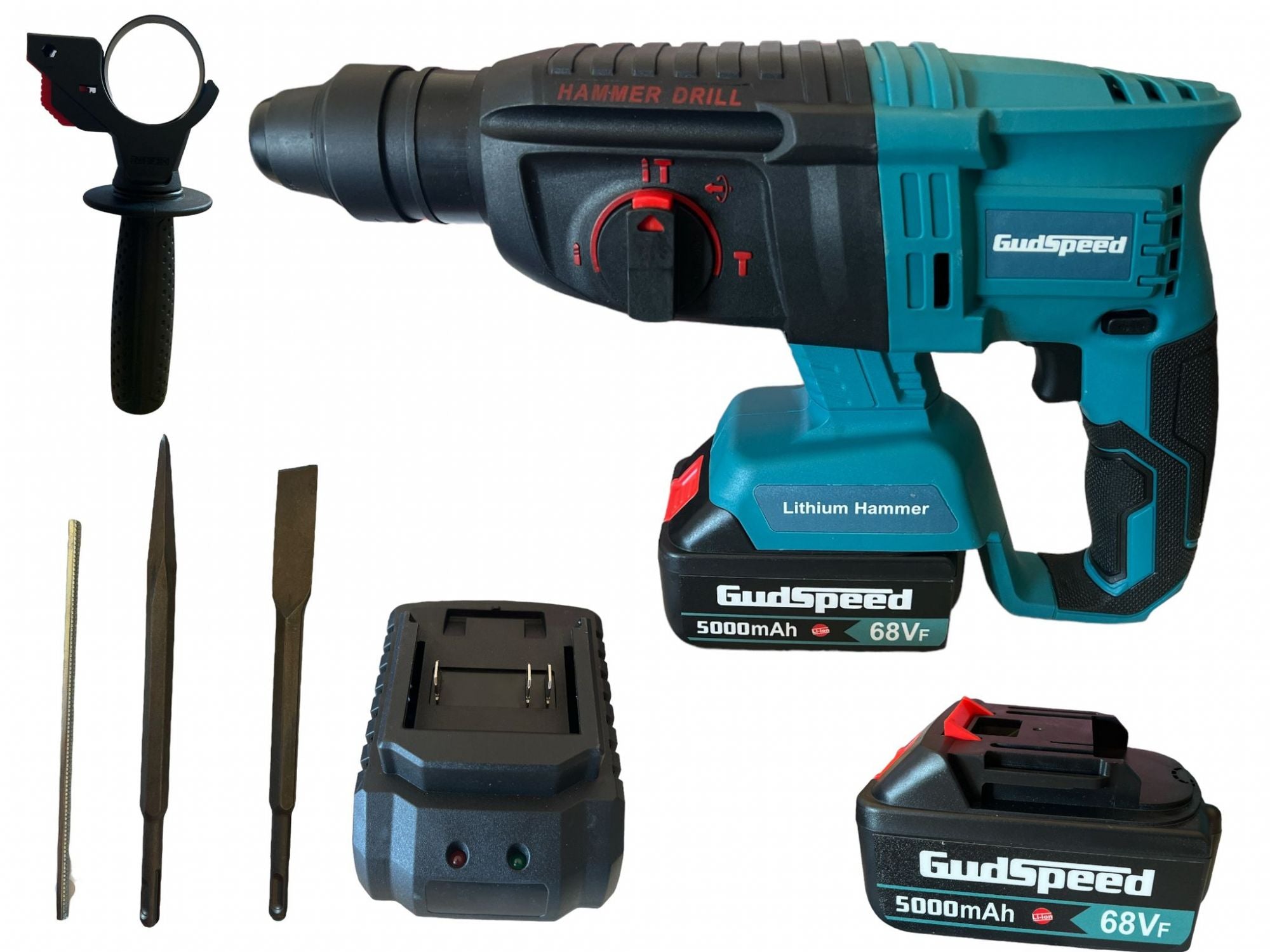 Trapano a percussione rotante a doppia batteria 68V SDS plus