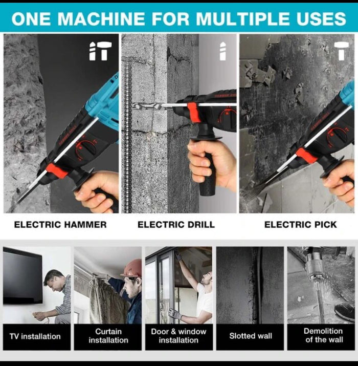 Trapano a percussione rotante a doppia batteria 68V SDS plus