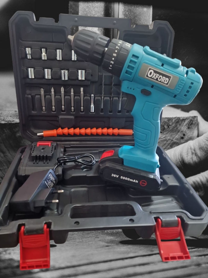 Trapano avvitatore doppia batteria a litio 36V 5ah valigia 24 accessori