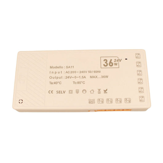 Trasformatore Alimentatore Led Driver Mobile 24V 36W, Con 10 Uscite Senza Polarità, Per Luce Led Da Guardaroba Armadio, 130X60X16mm, Cavo Alimentazione Con Spina EU Incluso